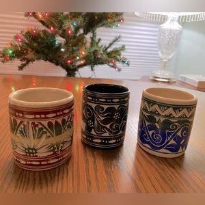 Set of 3 pottery cups